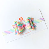 Rainbow Sprinkle Glitter Bow Headband